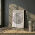 Ağaç Halkası Doğal Bej Tonlar Tekli Gold Metal Çerçeveli Cam Tablo Poster Dekoratif