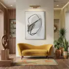 Soyut Çizgiler Siyah Gri Bej Tekli Gümüş Metal Çerçeveli Cam Tablo Poster Dekoratif