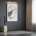 Soyut Çizgiler Siyah Gri Bej Tekli Metal Çerçeveli Cam Tablo Salon Oturma Odası