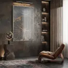 Ağaç Kesiti Doğal Gri Kahve Tekli Gümüş Metal Çerçeveli Cam Tablo Poster Dekoratif