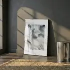 Soyut Akış Doğal Yeşil Tonlar Tekli Gümüş Metal Çerçeveli Cam Tablo Yatak Odası