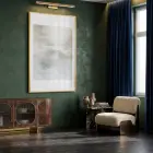 Soyut Akış Doğal Nötrler Tekli Gold Metal Çerçeveli Cam Tablo Ev Dekorasyonu Oda