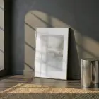Soyut Akış Doğal Nötrler Tekli Gümüş Metal Çerçeveli Cam Tablo Ev Dekorasyonu Oda