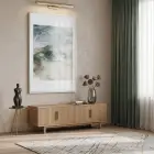 Akıcı Soyut Doğal Tonlar Tekli Beyaz Metal Çerçeveli Cam Tablo Salon Oturma Odası