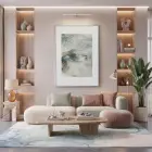 Akıcı Soyut Doğal Tonlar Tekli Gümüş Metal Çerçeveli Cam Tablo Yatak Odası Koridor