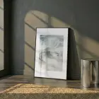 Akıcı Soyut Doğal Tonlar Tekli Siyah Metal Çerçeveli Cam Tablo Salon Oturma Odası