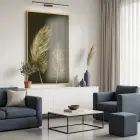 Süzülen Tüyler Koyu Altın Tekli Gold Metal Çerçeveli Cam Tablo Poster Dekoratif Obje