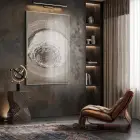 Organik Halkalar Nötr Toprak Tonları Tekli Gümüş Metal Çerçeveli Cam Tablo Ev Dekorasyonu