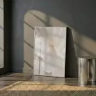 Yumuşak Çiçek Krem Bej Tonları Tekli Gümüş Metal Çerçeveli Cam Tablo Poster Dekoratif