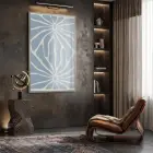 Soyut Çiçek Pastel Mavi Ton Tekli Gümüş Metal Çerçeveli Cam Tablo Duvar Salon