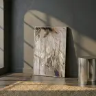 Tüy Dokusu Altın Bej Tonları Tekli Gümüş Metal Çerçeveli Cam Tablo Poster Dekoratif
