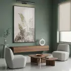 Yaprak Formları Sıcak Toprak Tekli Siyah Metal Çerçeveli Cam Tablo Poster Dekoratif Obje