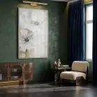 Büyük Çiçekler Krem Bej Tonları Tekli Gümüş Metal Çerçeveli Cam Tablo Poster Dekoratif