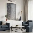 Tüy Motif Gümüş Gri Altın Tekli Beyaz Metal Çerçeveli Cam Tablo Yatak Odası