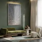 Tüy Motif Gümüş Gri Altın Tekli Metal Çerçeveli Cam Tablo Duvar Salon Aksesuarları