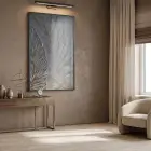 Tüy Motif Gümüş Gri Altın Tekli Siyah Metal Çerçeveli Cam Tablo Poster Dekoratif