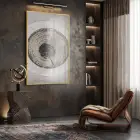 Ağaç Halkası Toprak Tonları Tekli Gold Metal Çerçeveli Cam Tablo Duvar Salon Aksesuarları