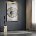 Ağaç Halkası Toprak Tonları Tekli Siyah Metal Çerçeveli Cam Tablo Salon Oturma Odası