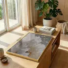 Işıltılı Çiçek Beyaz Altın Tonları Tekli Gold Metal Çerçeveli Cam Tablo Yatak Odası