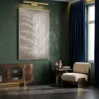 Botanik Dal Sıcak Grej Tonu Tekli Gümüş Metal Çerçeveli Cam Tablo Duvar Salon