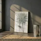 Büyük Çiçek Buzlu Pastel Tekli Gold Metal Çerçeveli Cam Tablo Poster Dekoratif Obje