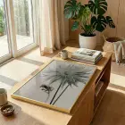 Büyük Çiçek Buzlu Pastel Tekli Gold Metal Çerçeveli Cam Tablo Poster Dekoratif Obje