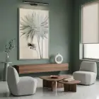 Büyük Çiçek Buzlu Pastel Tekli Gümüş Metal Çerçeveli Cam Tablo Ev Dekorasyonu Oda