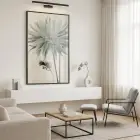 Büyük Çiçek Buzlu Pastel Tekli Siyah Metal Çerçeveli Cam Tablo Poster Dekoratif Obje