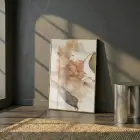 Kuru Çiçek Sıcak Bej Tonları Tekli Gold Metal Çerçeveli Cam Tablo Poster Dekoratif