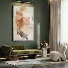 Kuru Çiçek Sıcak Bej Tonları Tekli Gümüş Metal Çerçeveli Cam Tablo Poster Dekoratif