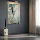 Egzotik Bitki Su Yeşili Tonları Tekli Beyaz Metal Çerçeveli Cam Tablo Poster Dekoratif