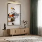 Soyut Sanat Sıcak Toprak Tonları Tekli Siyah Metal Çerçeveli Cam Tablo Poster Dekoratif