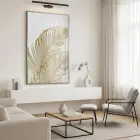Tropikal Yaprak Sıcak Altın Tekli Gümüş Metal Çerçeveli Cam Tablo Salon Oturma Odası
