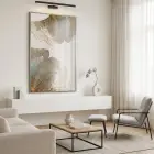 Ginkgo Yaprakları Pudra Mavi Altın Tekli Gümüş Metal Çerçeveli Cam Tablo Duvar Salon