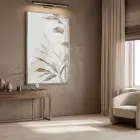 Bitkisel Motif Sıcak Bej Tonlar Tekli Gümüş Metal Çerçeveli Cam Tablo Poster Dekoratif