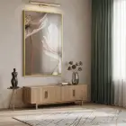 Zarif Çiçek Bej Krem Tonları Tekli Gold Metal Çerçeveli Cam Tablo Poster Dekoratif