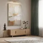 Yumuşak Çiçek Krem Altın Tonları Tekli Gümüş Metal Çerçeveli Cam Tablo Salon Oturma