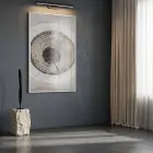 Ağaç Halkaları Nötr Toprak Tonları Tekli Beyaz Metal Çerçeveli Cam Tablo Salon Oturma
