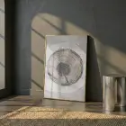 Ağaç Halkaları Nötr Toprak Tonları Tekli Gold Metal Çerçeveli Cam Tablo Ev Dekorasyonu