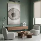 Ağaç Halkaları Nötr Toprak Tonları Tekli Gümüş Metal Çerçeveli Cam Tablo Salon Oturma