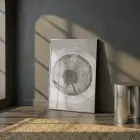 Ağaç Halkaları Nötr Toprak Tonları Tekli Gümüş Metal Çerçeveli Cam Tablo Salon Oturma