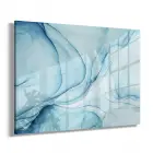 Mavi Dalgalar Tekli Yatay Cam Tablo