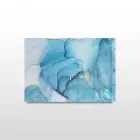 Mavi Karışım Tonlar Tekli Yatay Cam Tablo