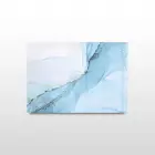 Mavi Soyut Desenli Tekli Yatay Cam Tablo