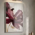 1 Adet Gümüş Metal Çerçeveli Gerçek Cama Baskılı Metal Tablo — Bordo Soyut