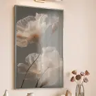 1 Adet Premium Metal Çerçeveli Gerçek Kırılmaz Cam Metal Tablo — Bej Şeffaf