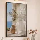 1 Adet Siyah Metal Çerçeveli Temperli Cam Baskılı Tablo Tablo — Bej Zeytin