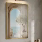 1 Parça Altın Metal Çerçeveli Gerçek Cama Baskılı Metal Tablo — Bej Akdeniz