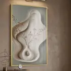 1 Parça Premium Metal Çerçeveli Gerçek Cama Baskılı Soyut Tablo — Yeşil Vazo