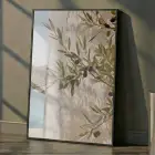 1 Parça Siyah Metal Çerçeveli Temperli Cam Baskılı Metal Tablo — Yeşil Akdeniz
